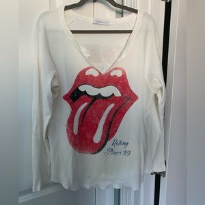 Daydreamer Rolling Stones Waffle Knit Tee Sz L